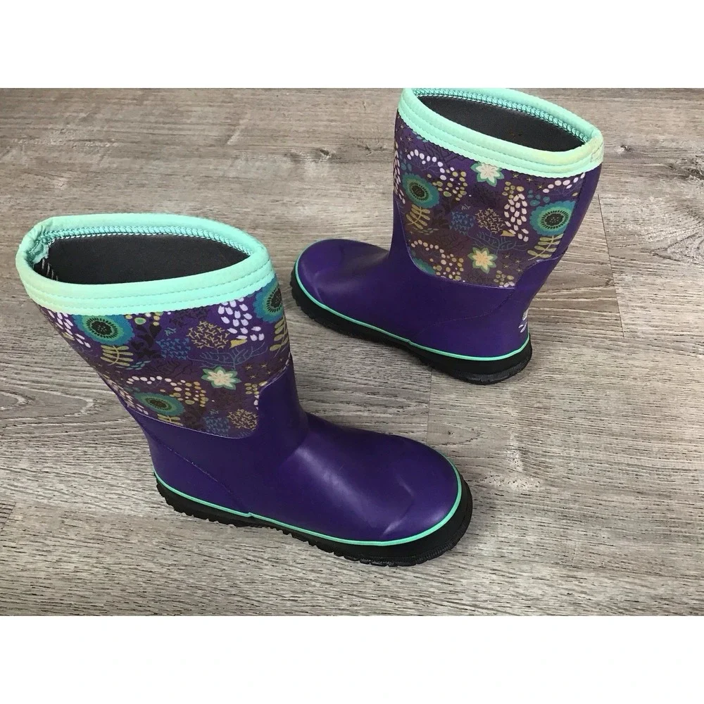 Bogs Purple Winter Snow Boots Youth Girls Size 2 Stomper Reef EUR 33